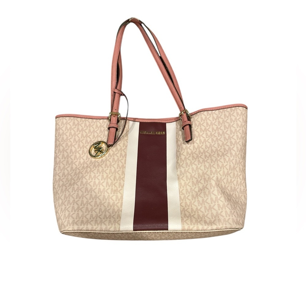 Michael Kors pink and Burgundy Tote Bag - Picture 1 of 5